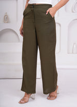 Load image into Gallery viewer, Sencei Women’s Elegant Cotton Trousers – Relaxed Fit, Wide Leg
