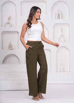 Load image into Gallery viewer, Sencei Women’s Elegant Cotton Trousers – Relaxed Fit, Wide Leg

